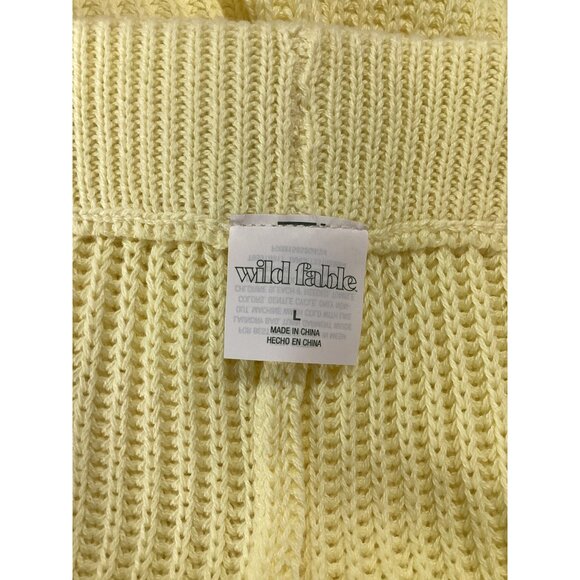 Wild Fable Pastel Yellow Knit Womens Shorts with Scalloped Hem Size L Casual NWT - Picture 9 of 9